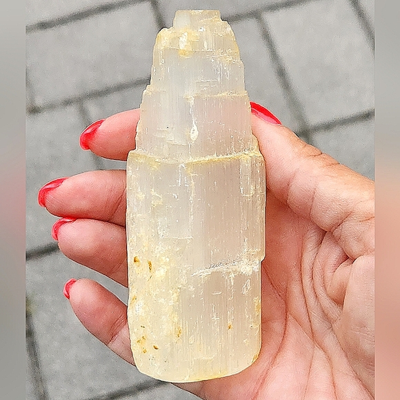 Anthropologie Terrain 3 3/4" Selenite Crystal Castle Tower - Picture 1 of 5